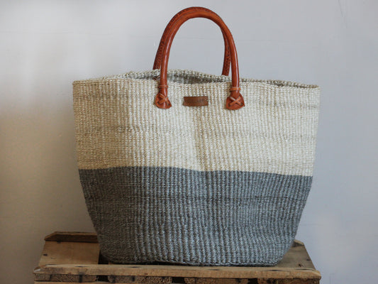 SISAL SHOPPER BAG - GREY